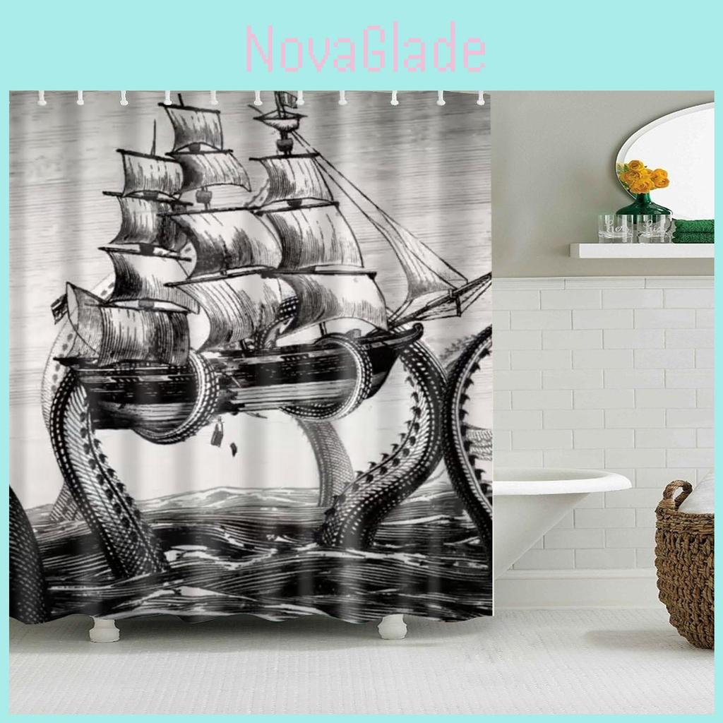 Rideau de douche étanche style américain avec design personnalisable pour un usage domestique