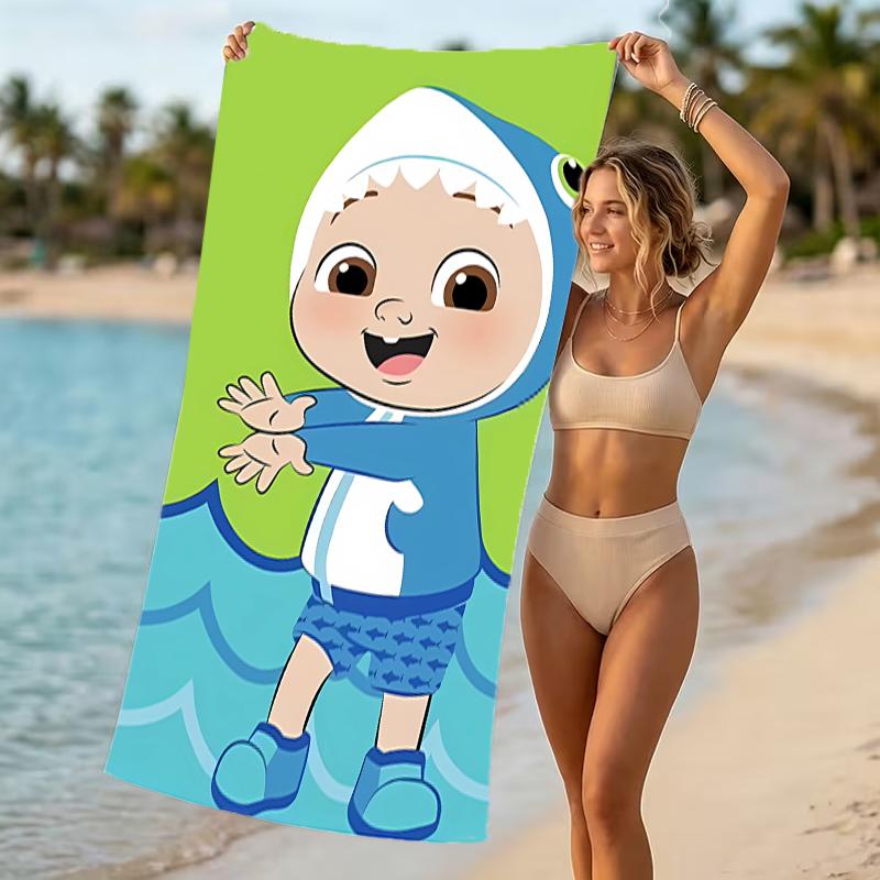 Beach Towel with Jay Franco Cocomelon Pattern - soft,absorbent,machine washable Lightweight&Modern,swimming,Travel Essentials