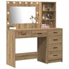Makeup Table with Shelf Brown 78.5 X 41 X 135 Cm Engineered Wood