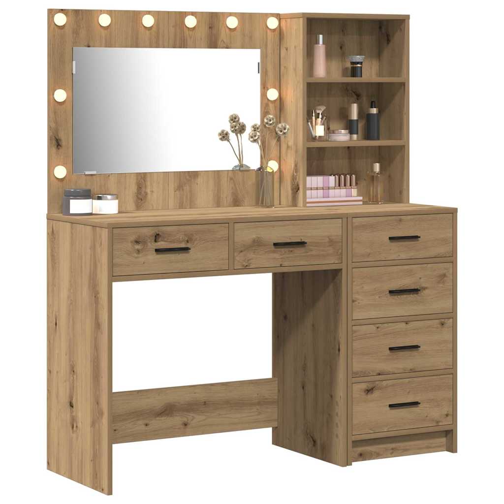 Makeup Table with Shelf Brown 78.5 X 41 X 135 Cm Engineered Wood