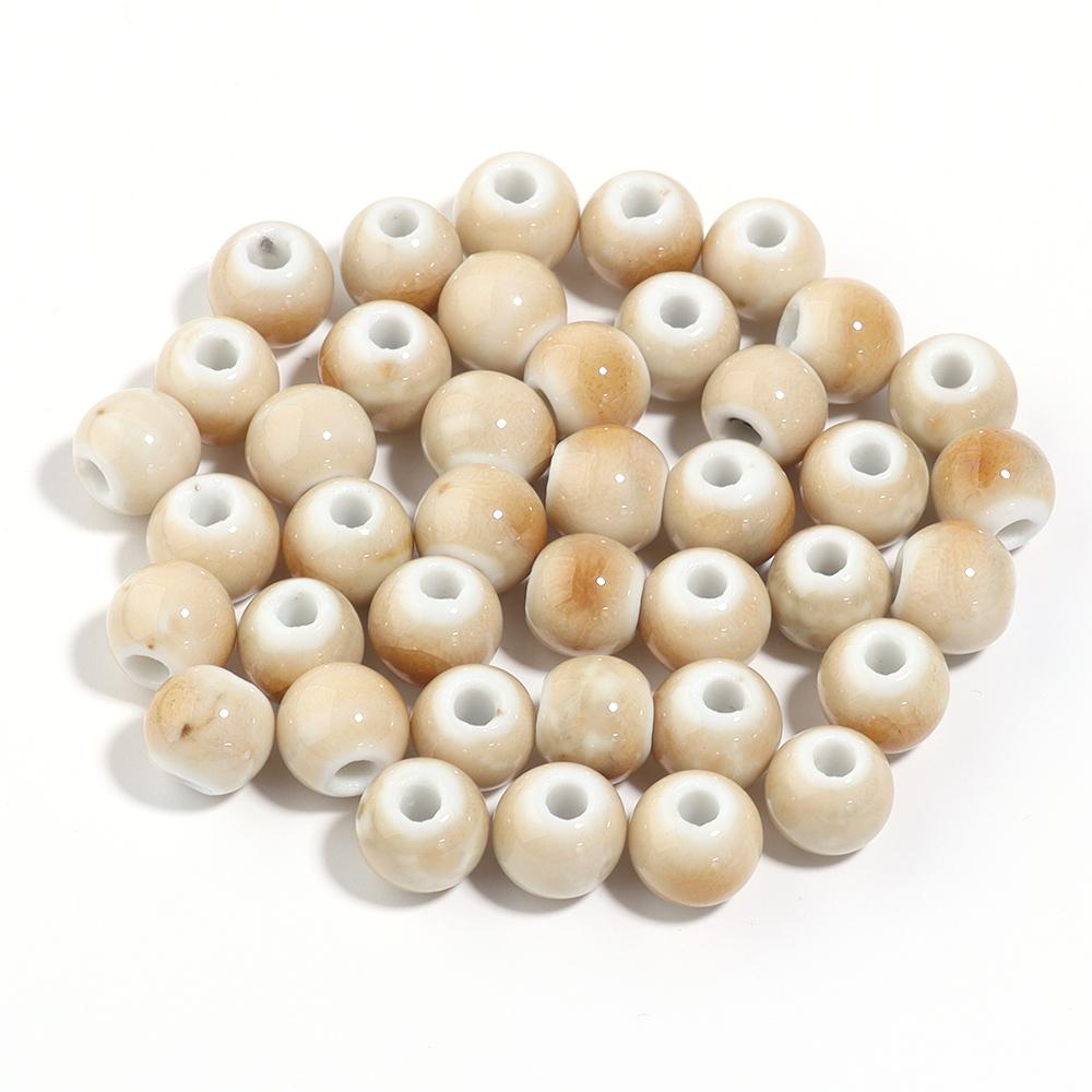 10pcs/lot Colorful Round Shape Ceramic Beads Spacer Beads For Jewelry Making DIY Loose Beads Bracelet Necklace Gift Accessories