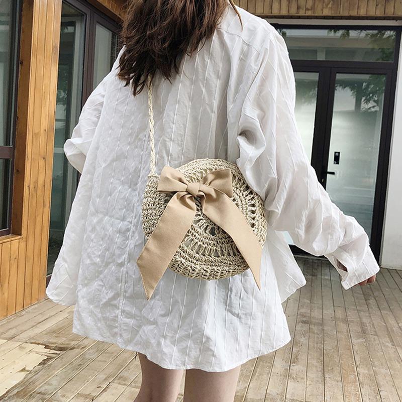 Borsa In Paglia Donna Estiva Boho: Piccola Borsa A Uncinetto Con Frange E Perline, Ideale Per Spiaggia E Tutti I Giorni
