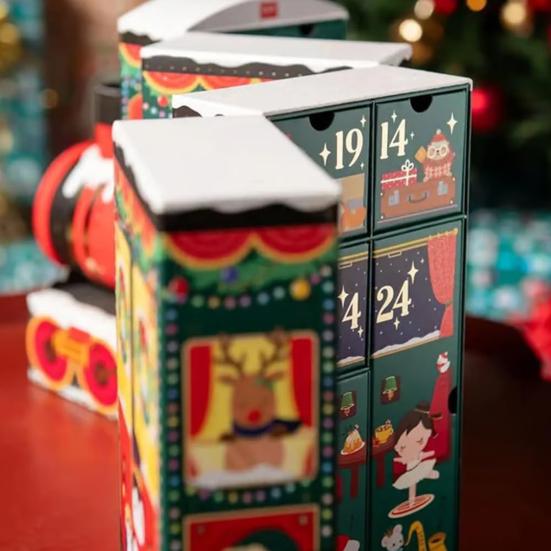Dream Express Advent Calendar 2025 24 Days Christmas Countdown Train with Drawers Holiday Decor for Kids Adults
