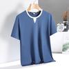 T-shirt Estiva Larga a Maniche Corte Monocolore da Uomo, T-shirt in Seta Ghiacciata