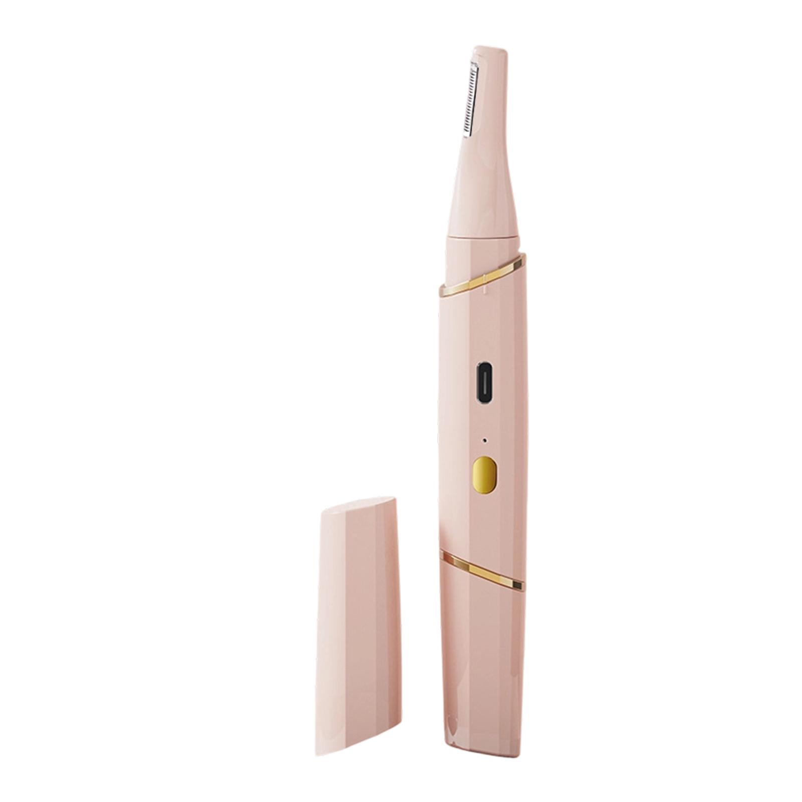 

USB Rechargeable Electric Eyebrow Trimmer with Double Blades Mini Quiet Operation for Sensitives SkinCares рожевий