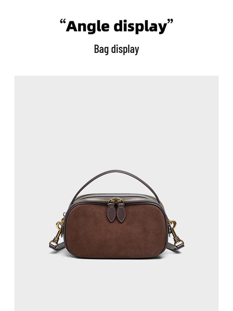Spring/Summer 2026 Women's Retro Velvet Crossbody Handbag with Single Shoulder Strap