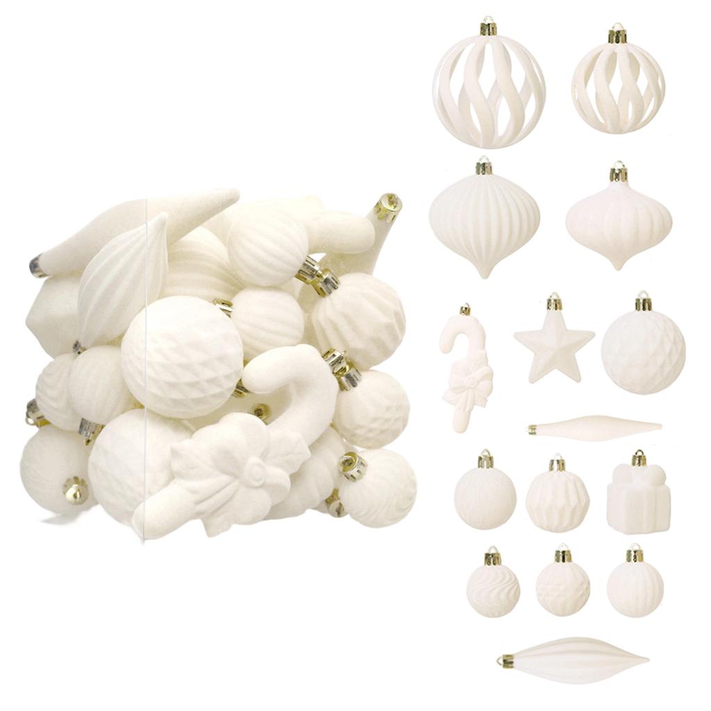 28-piece Christmas Decoration Set, Premium Flocked Christmas Ball Set, Christmas Tree Ornaments, Hanging Decorations, Scene Decorations.