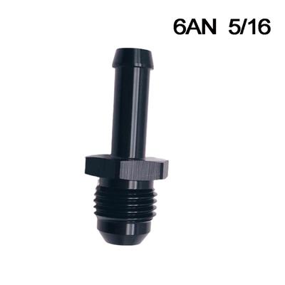 Black Aluminum -6 AN Male Flare To 5/16" Hose Barb Adapter Fitting AN6 6AN 5/16