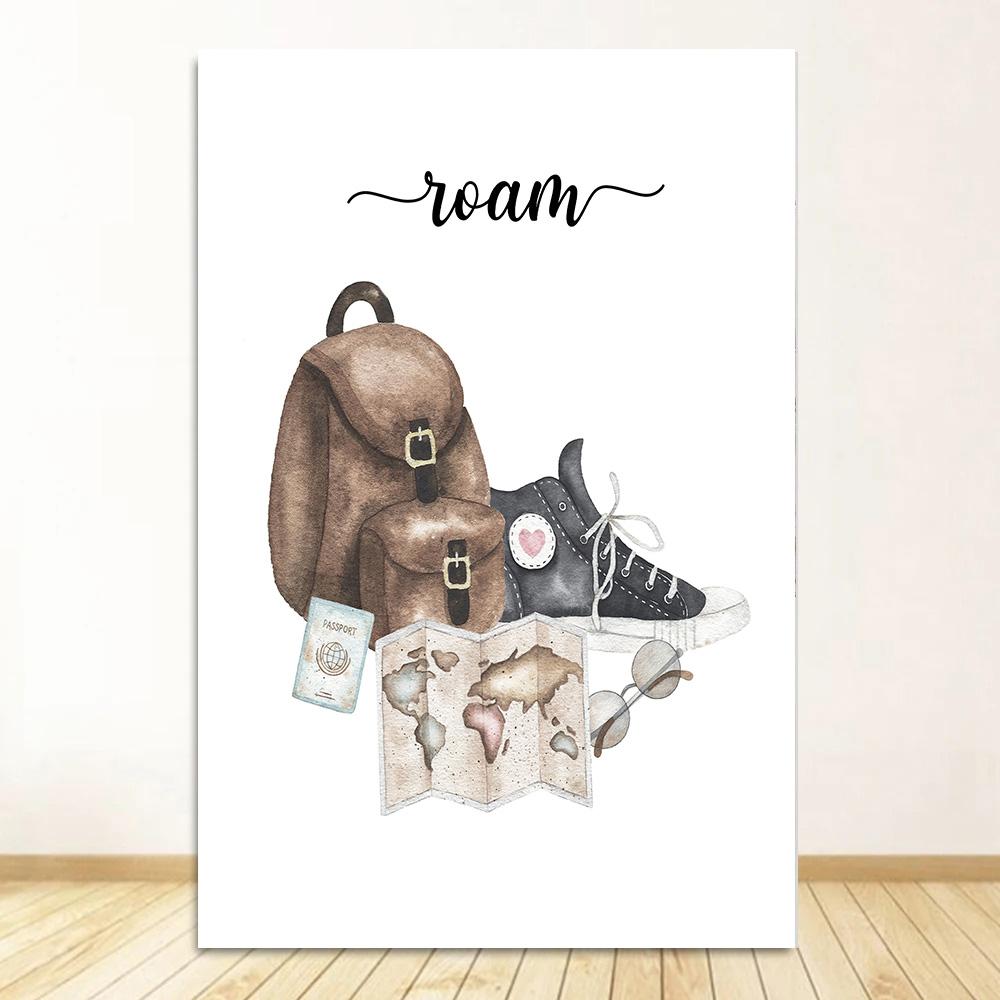 

Путешествия Исследуй Постеры с автомобилями и воздушными шарами для стены Детское искусство Холст Принт Картина для детской комнаты Декоративная живопись для спальни 20x30cm