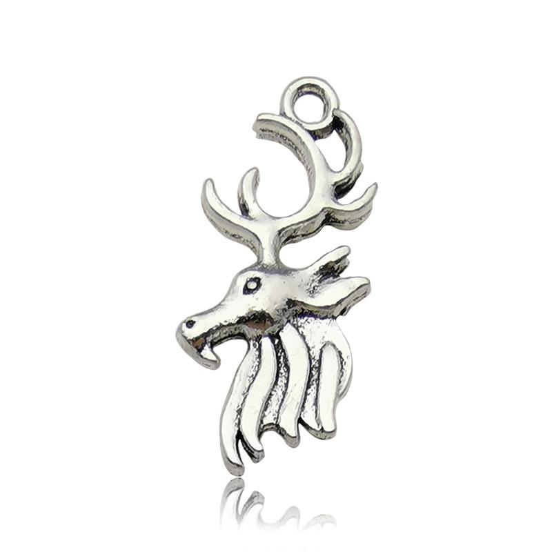 DIY Christmas Retro Zinc Alloy Stag Head Antler Pendant Charm - Jewelry Accessories