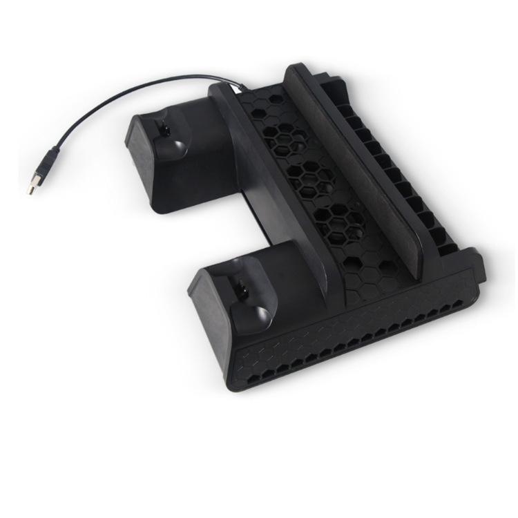 Chladicí stanice pro PS4/Slim/Pro: Multifunkční základna chladiče s ventilátorem, držákem disku a duální nabíječkou.