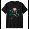 Detailed Skull And Roses Shattered Mens T-Shirt Gothic Black 100% Cotton Printed