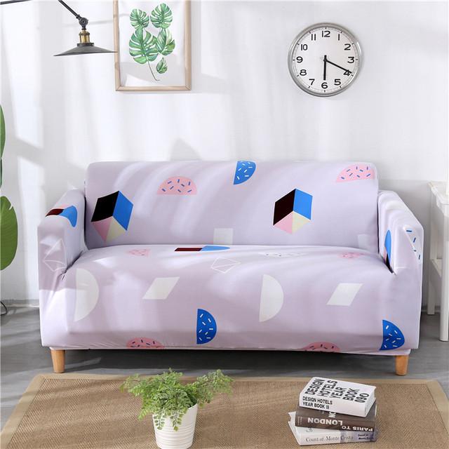 Spandex Sofa Covers For Living Room Printing Elastic Couch Cover Slipcovers Armchair Furniture Protector 1 /2 /3 /4 -Seater