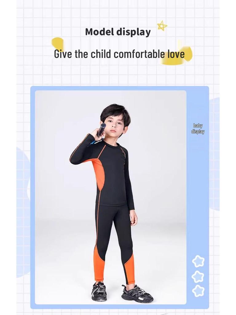 HuiLi Children's Quick-Dry Fleece Ski Suit Base Layer Set for Boys 