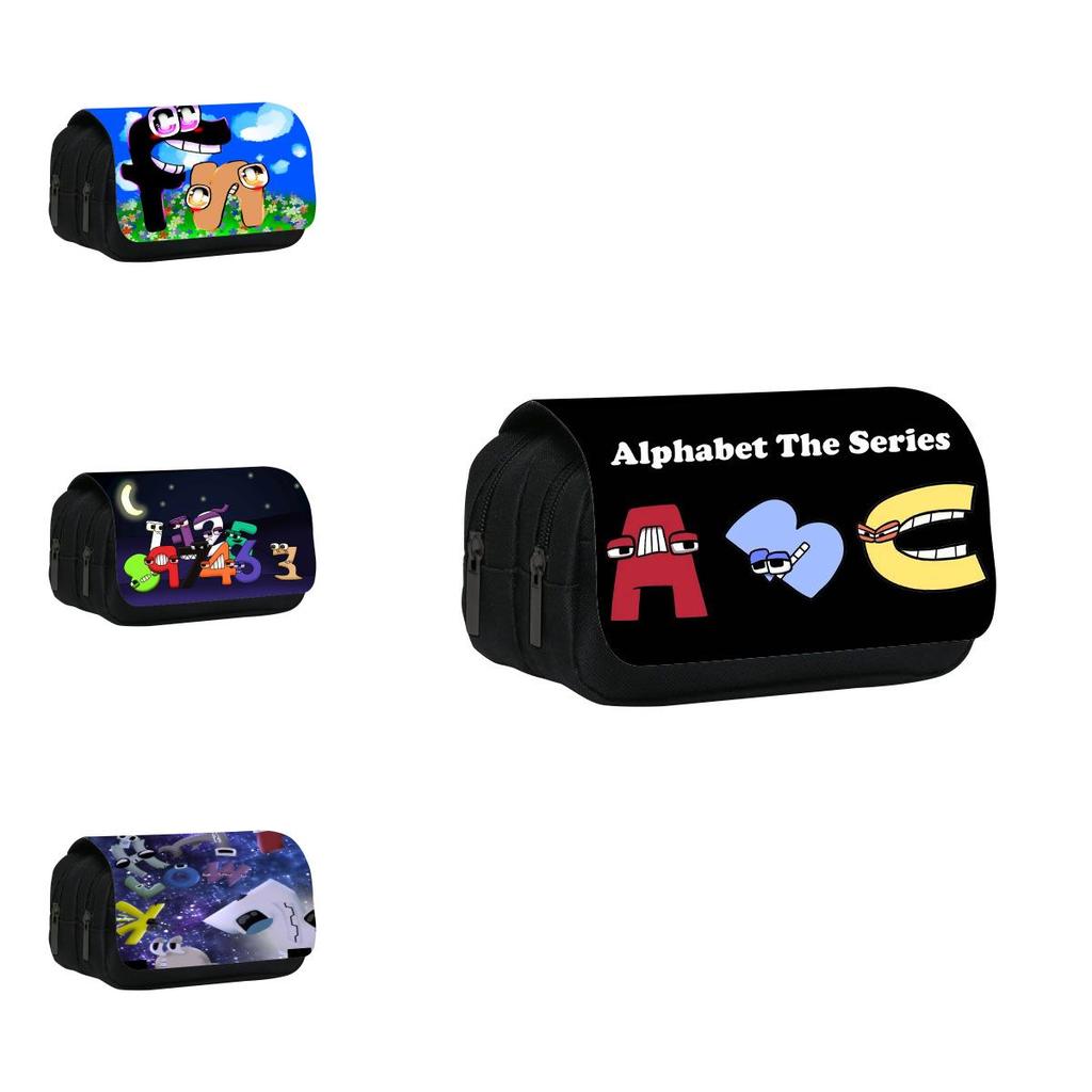 Alphabet Lore Double Layer Pencil Case For Students With Polyester Material And Storage Capacity