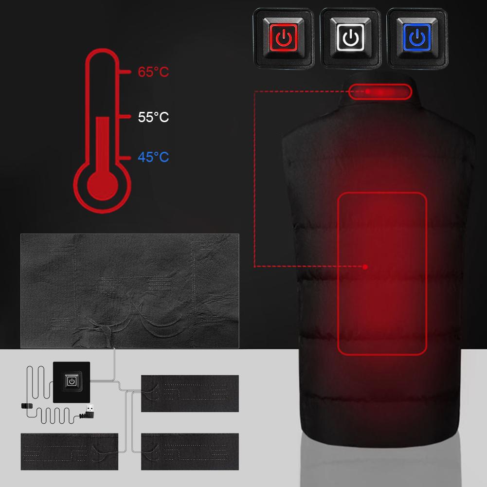 Waterproof Temperature Control Pad USB Heater Pad 3 Gear Adjustable Electric Heating Sheet DIY Heat Clothing for Camping Hiking