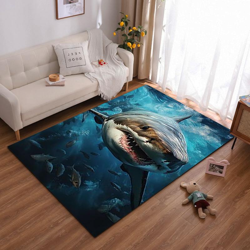 Shark Ocean Theme Carpet for Living Room Home Decoration Rug Suitable for use as an anti-slip for living room bedroom sofas 40x60cm( 15x23in )