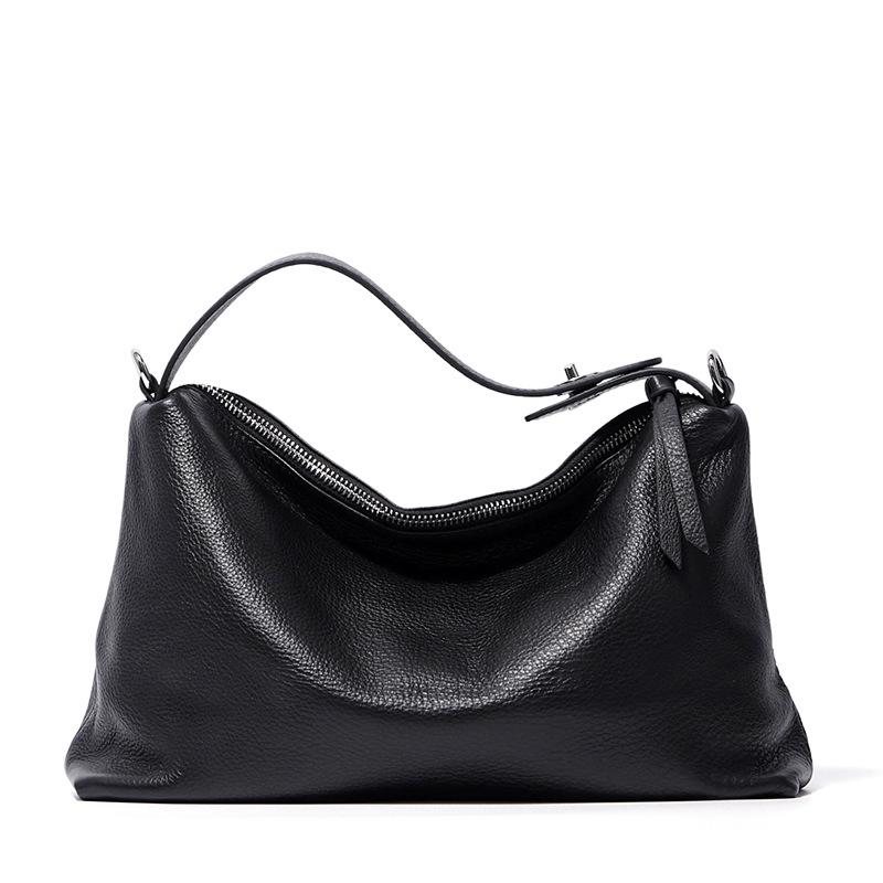 Women's 2026 Korean Fashion Large Capacity Genuine Leather Frosted Cowhide Crossbody Shoulder Bag