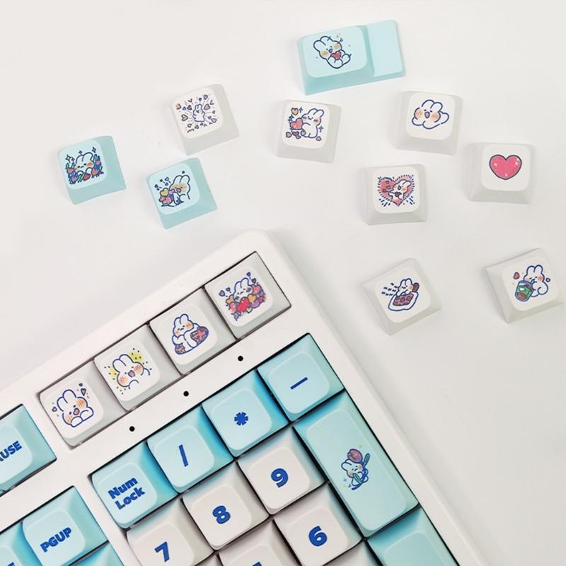Keycaps Set 138 Keys XDA Profile PBT Dye-Sublimation for Mechanical Gaming Keyboard -MX Hes Keypad