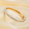 Exquisite Painting Enamel Flower Bangle Lightweight Metal Rhinestone Thin Bracelet  Beach Vacation