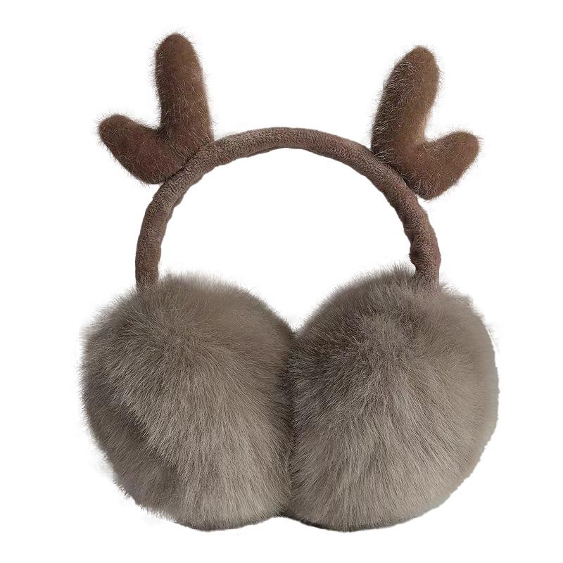 

Осень и зима рога оленя наушники складные плюшевые утолщенные теплые ветрозащитные уличные портативные наушники