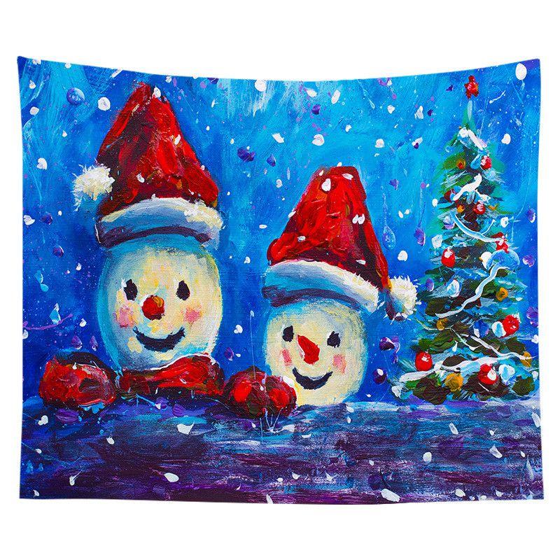 Festive Christmas Tapestry Wall Hanging Art In Exquisite Design For Home Decoration