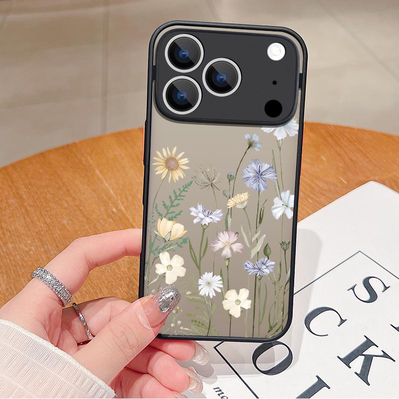 Little Flowers Print Phone Case For iPhone 17 Air 16 15 14 13 12 Pro Max 17 Pro 16e 11 Matte Shockproof Soft Edge Hard PC Cover
