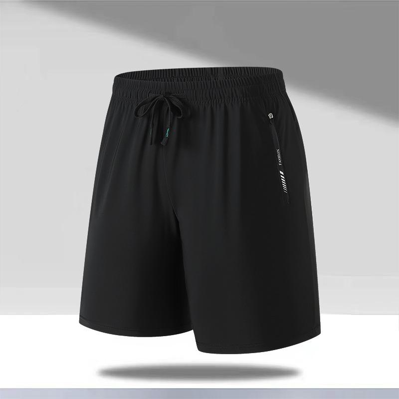 

Летние уличные брюки длиной пять четвертей Мужские свободные плюс парный стиль Эластичные дышащие повседневные беговые спортивные быстросохнущие шорты S чёрный