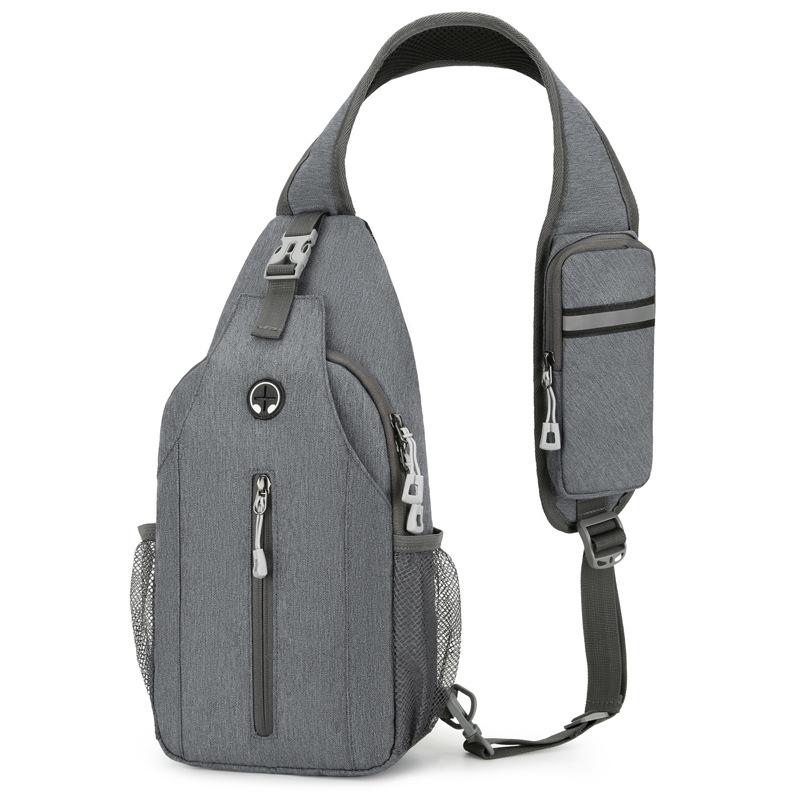 Men's Breast Bag Men's New Simple Multi-functional Sports Backpack Leaf Commuting Versatile Men's Breast Bag