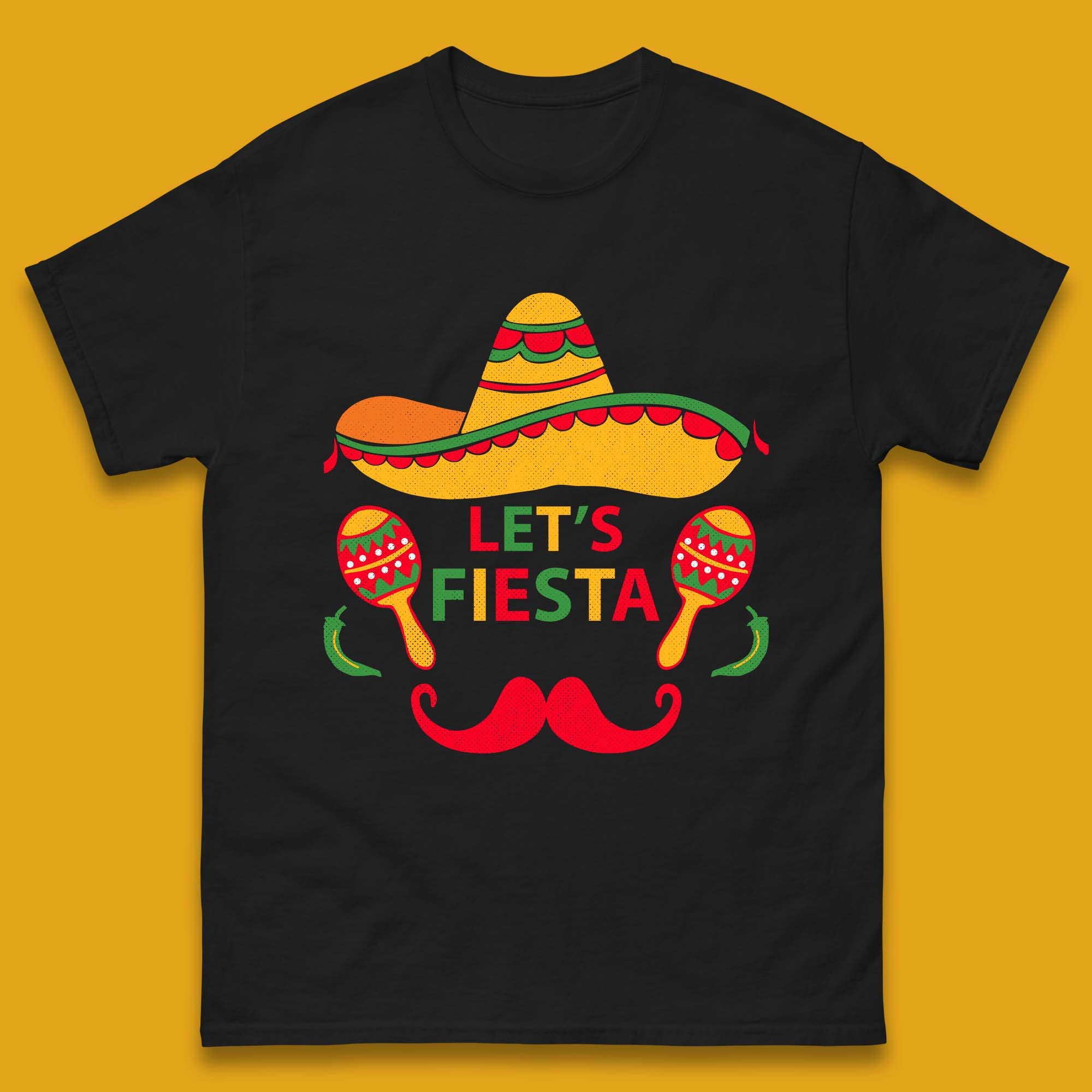 Let s Fiesta Cinco De Mayo Mens T-Shirt Womens Tops Tees 4XL