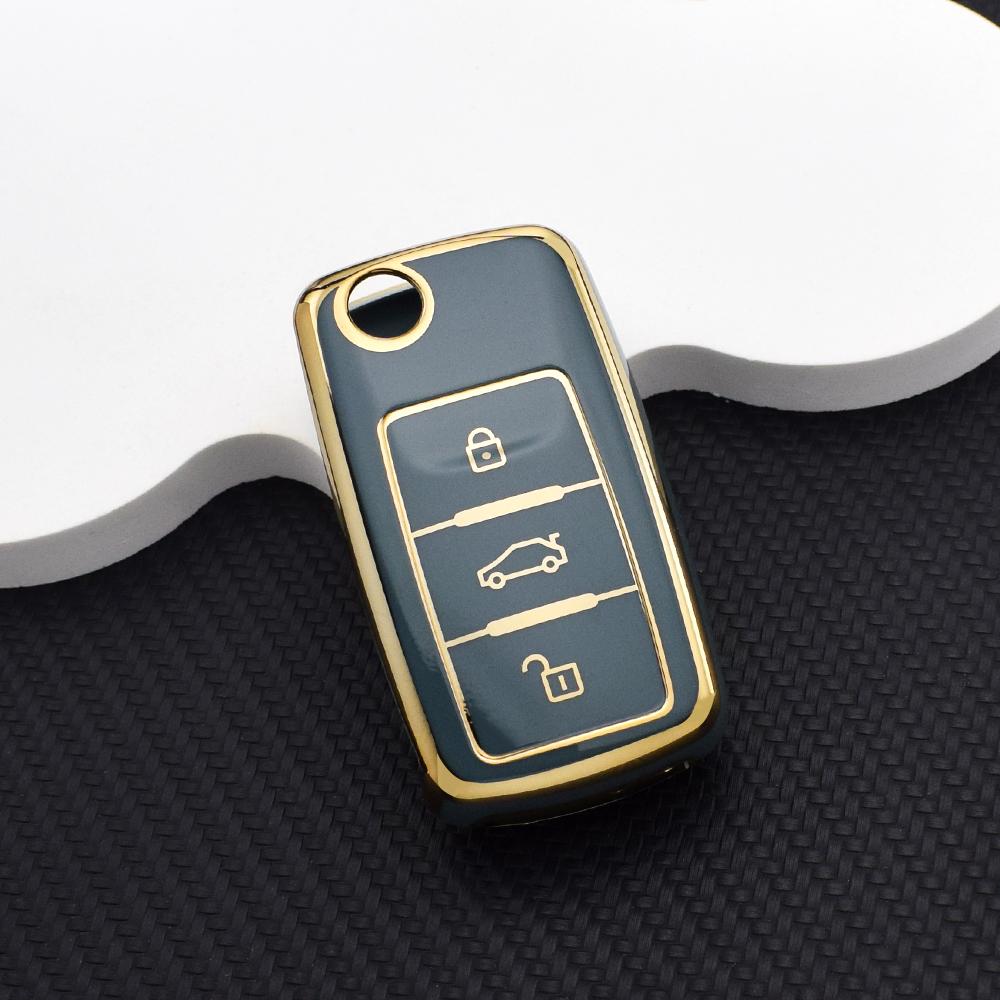 Premium Shockproof TPU Key Fob Case for VW Golf Polo Passat & Skoda Octavia - Durable Anti-Scratch Car Remote Protective Cover