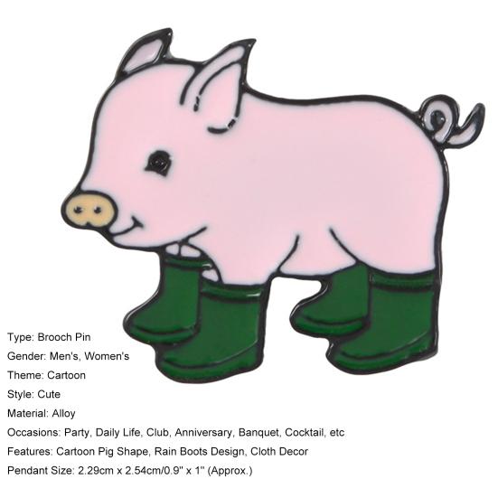 Lapel Brooch Cute Pig Shapes Alloy Unisex Collar Brooch for Gifts