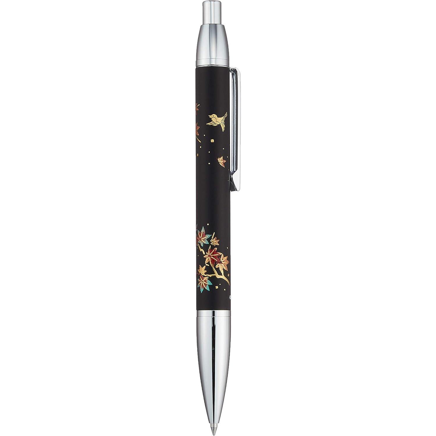 

Sailor Fountain Pen Ballpoint Elegant Maple Leaves and Oil-based Pen, Maki-e Design, Birds, Black, 16-0366-220