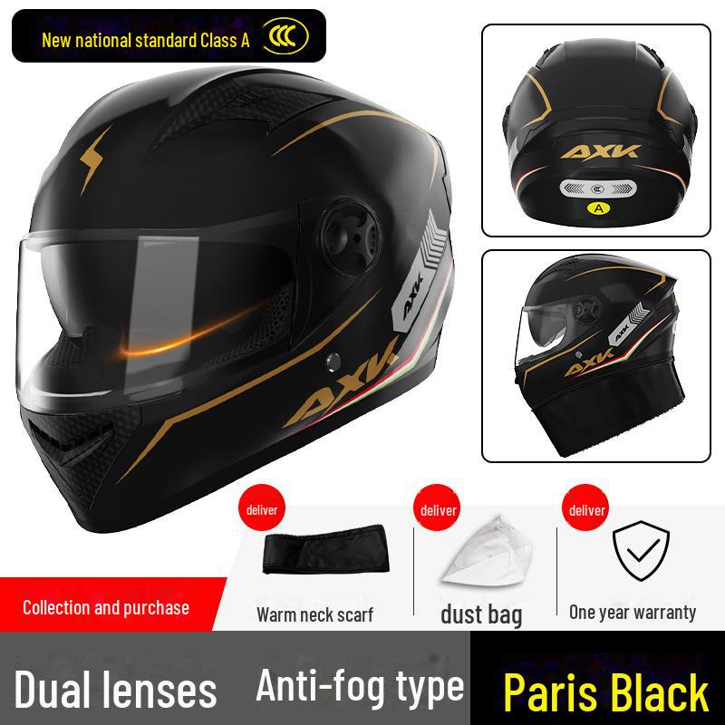 A1 3C Certified Electric Motorcycle Helmet - Four Seasons, Winter Warm, Unisex Full Helmet