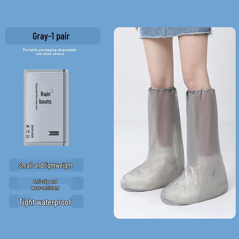 Portable Waterproof Thick Transparent Disposable Shoe Covers - Individually Packed for Outdoor Use