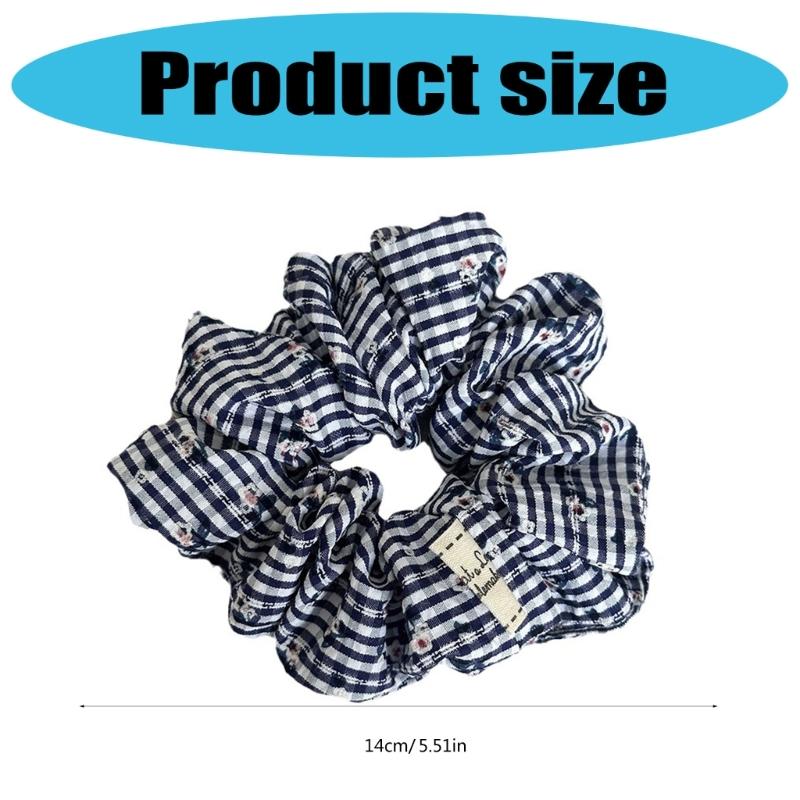 French Floral Embroidered Scrunchies For Women Soft Fabric Hair Ties Elegant Hair Accessories Ponytail Holder Ornament