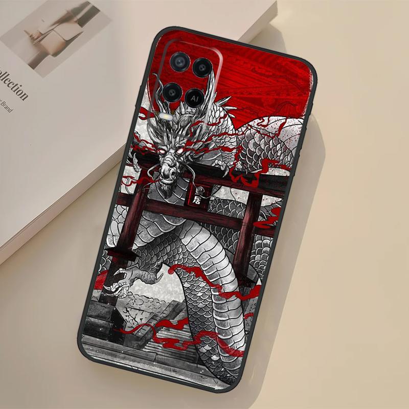 Japanese Dragon Case For Oppo A94 A74 A54 A80 A60 A40 A18 A38 A58 A78 A98 A96 A76 A16 A15 A17 A57 A77 A5 Pro