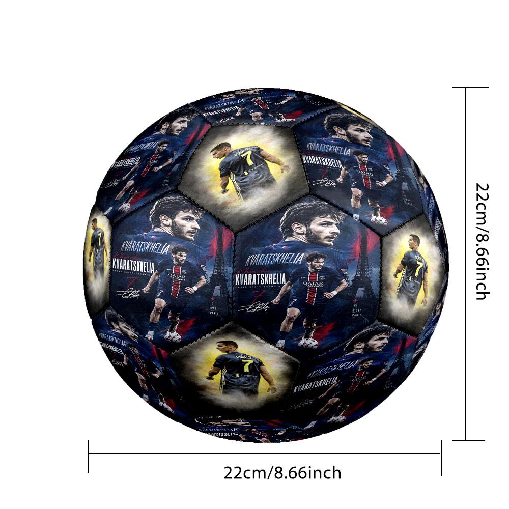 Ronaldo's Kvaratskhelia Psg Dream Soccer Ball Size 5 Football Machine-Stitched Indoor/Outdoor Training and Matches Surprise Collection Gift