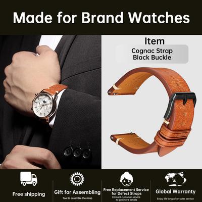 Cowhide Watch Band Genuine Leather 18mm 20mm 22mm Vintage Watch Strap Belt Suitable For HUAWEI Galaxy Gear S3 Watch Accessories