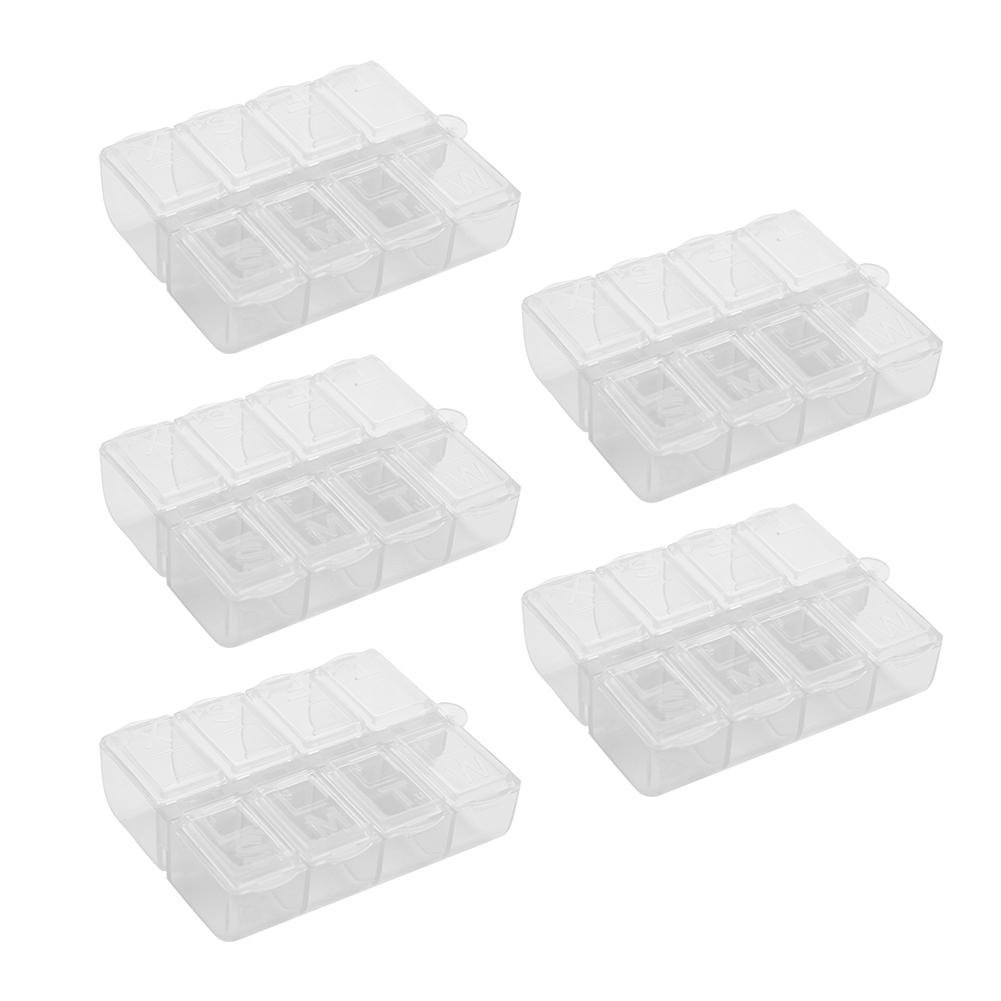 5Pcs 8-Grid Small Component Chip Accessory Phone Repair Tool Storage Box   Transparent