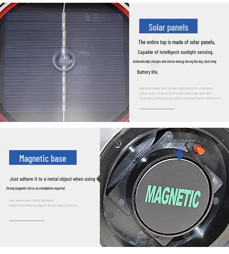 Magnetisches Solarbetriebenes Warnblitzlicht für Kräne, Fahrzeuge und den maritimen Einsatz
