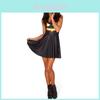 Elegant Black Pumpkin Lantern Mini Dress For Halloween And Everyday Wear