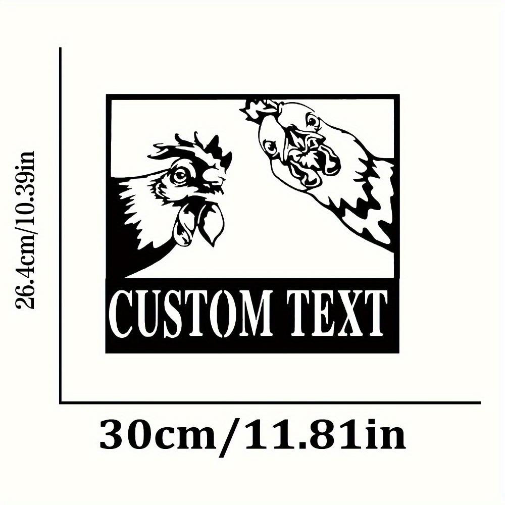 

Unique 1pc Personalizable Chicken Themed Metal Surname Sign Removable Black Iron Wall Hanging Ideal for Indoor Outdoor Spaces