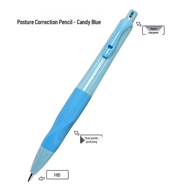 Automatic Posture Correction Pencil for Primary School Students, 2B, 2.0mm Non-Breaking Lead, Black Writing Correction Tool