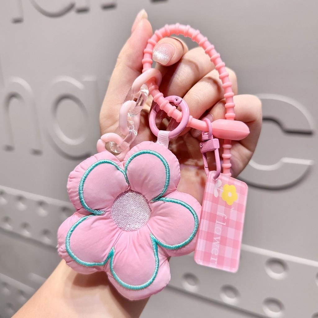 Charming Floral Fabric Keychain Accessory For Bags And Backpacks In Vibrant Colors