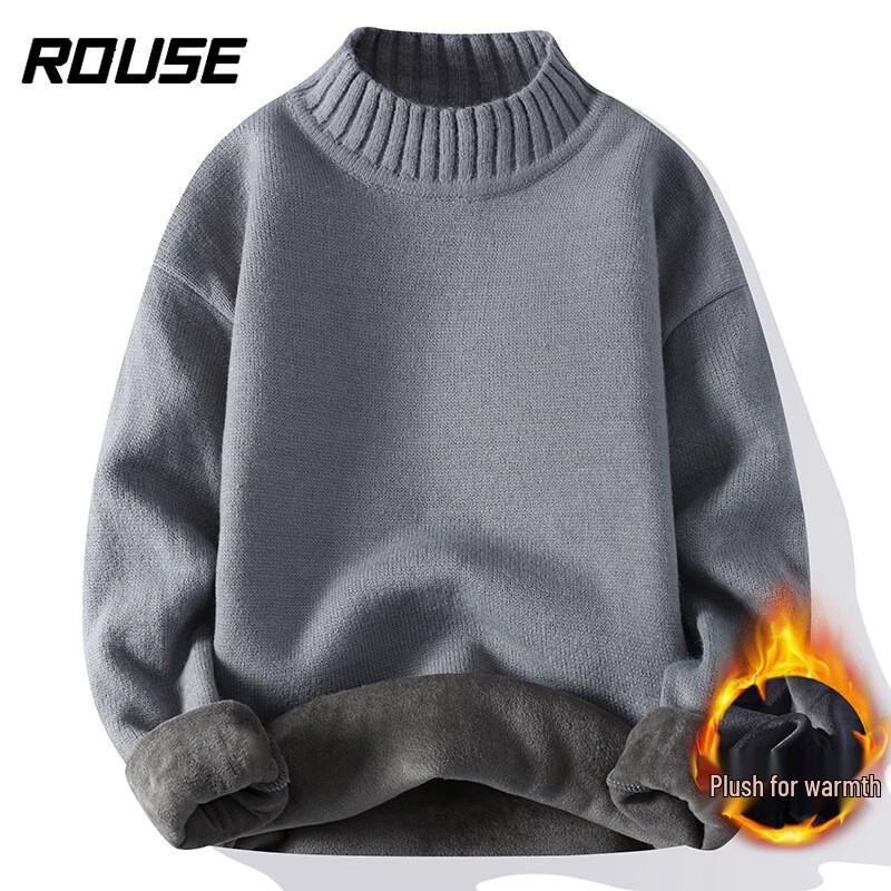 Men s Thermal Fleece-Lined Mock Neck Knit Sweater 3XL