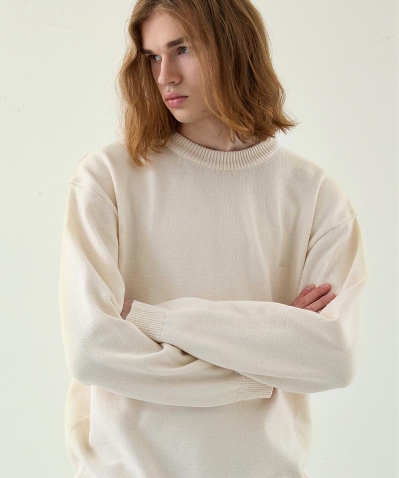 NODU Maple Basic Round Knit [Cream]