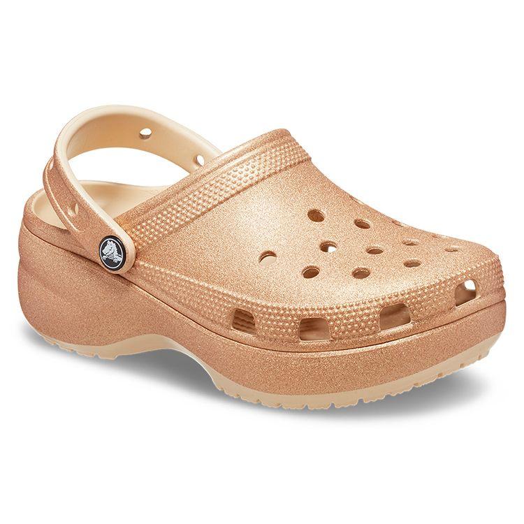 Crocs Classic Shiny Cloud Thick Sole Clogs Women Footwear Warm-Khaki 207241-2DS