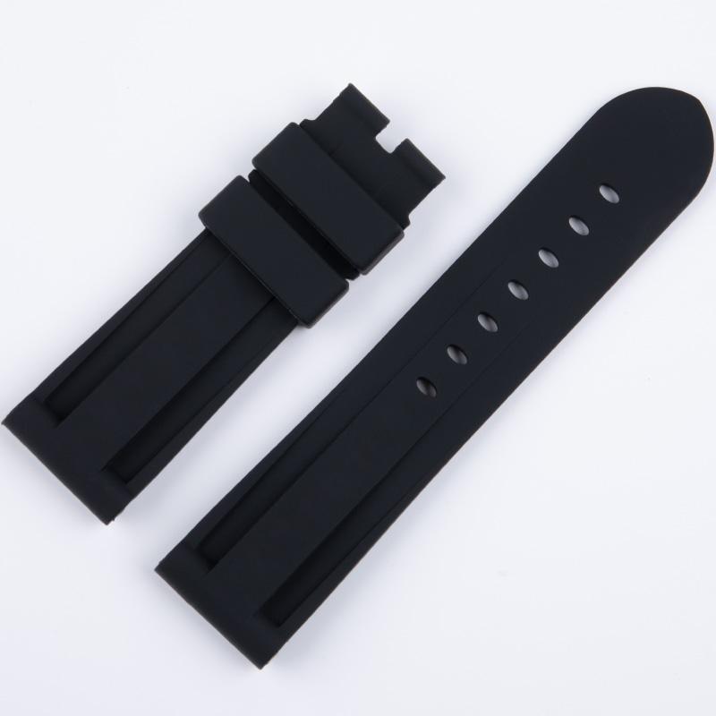 22/24/26mm Grün Blau Rot Braun Wasserdichtes Weiches Silikon Uhrenarmband Für Panerai Armband Für PAM441 111 Armband Mit Edelstahlstift