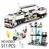 60141 City Polizeistation Bausteine Gefangenentransporter Hubschrauber Boot mit Polizisten Konstruktionsbausteine Spielzeug für Kinder